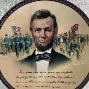 Abraham Lincoln Commemorative Collector Plate - Patriotic Portrait